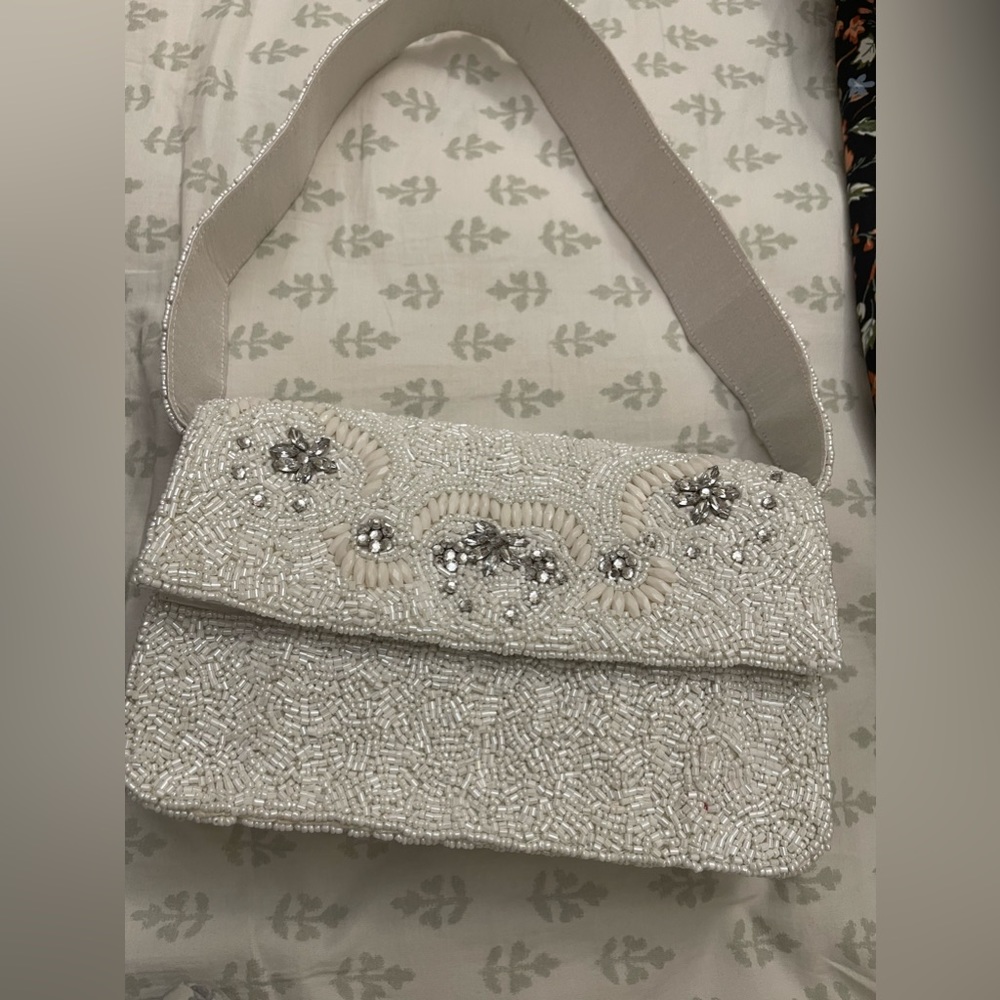 Luly nyc white beaded bag